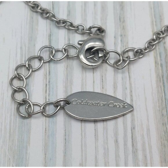 Coldwater Creek Silver Tone Long Station Chain Necklace Blue Ombre Crystal 36" - Picture 10 of 10